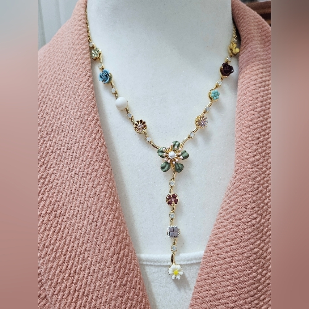 Gorgeous Flower Drop Necklace Set